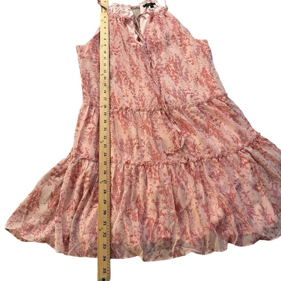 Anthropologie Drew Women's Size S Pink/Floral Mini Tiered Halter Neck Dress NEW - Picture 9 of 16